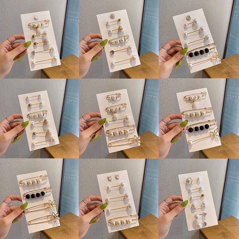 Bộ 13 Ghim Cài Quần Áo Tiện Ích Women Nữ Chống Rộng Clovershop Hợp Kim Cao Cấp Ngọc Trai Nhân Tạo 3
