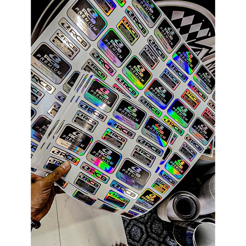 Tem Dán Phuộc bình dầu RCB in UV Decal Hologram ánh chuyển Màu Titan 