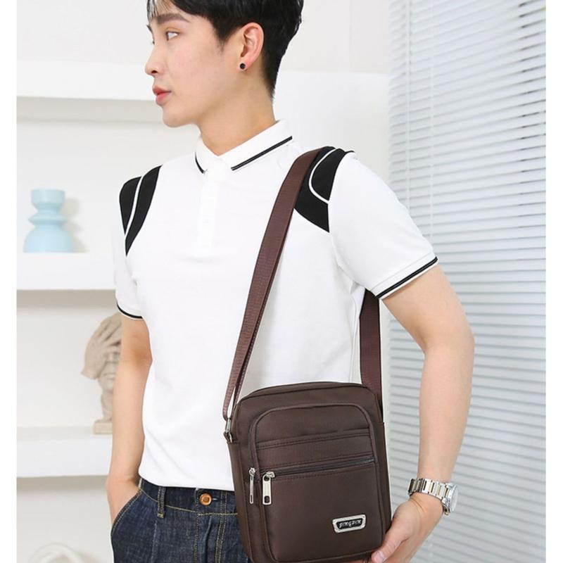 Túi Đeo Chéo Nam Vải Nylon Cao Cấp Nhiều Ngăn Chống Thấm Nước, Túi Đeo Vai Phong Cách Thời Trang Hàn Quốc Dành Cho Người Đi Làm, Học Sinh, Sinh Viên,Người Đi Chơi, Đi Du Lịch 3