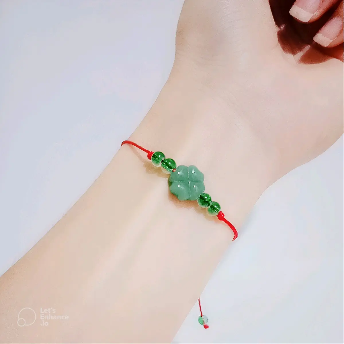 Vòng tay chỉ đỏ may mắn, bình an đá phong thủy dây mảnh nữ tính dịu dàng Phụ Kiện Đeo Tay