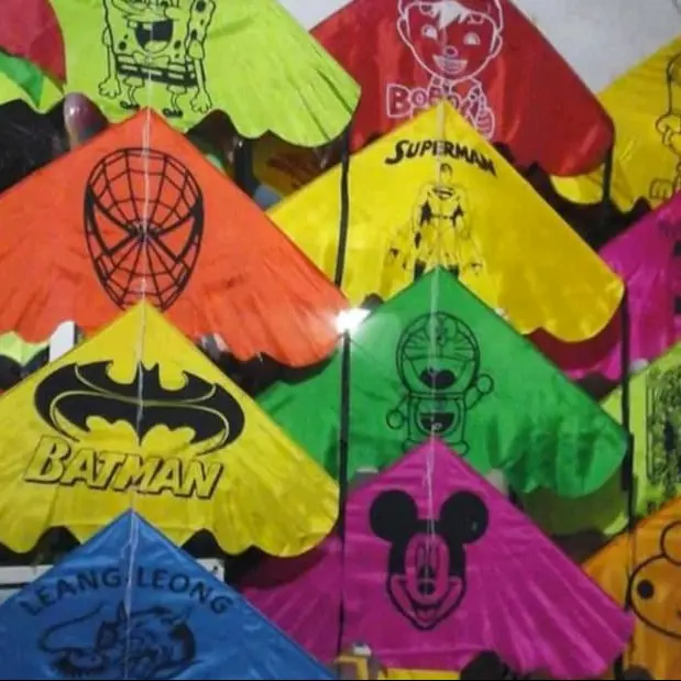 Jual 10 pcs Layangan Kain Gambar Karakter Termurah Spiderman
