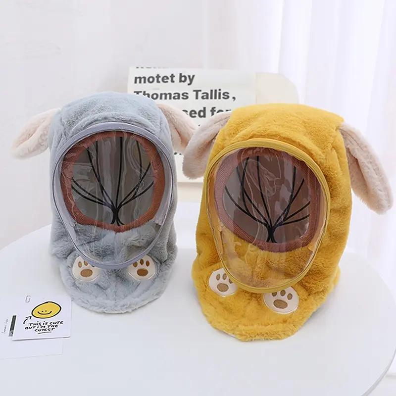 (Set Mũ + Kính Chắn Gió) Trùm Đầu và Cổ Bằng Vải Lông Cừu Mềm Mại Giữ Ấm Cho Bé Từ 3-12 Tuổi 5