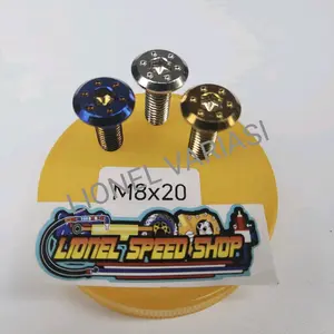 Baut disc cakram bintik baut M8x20 cakram gold blue krom chrome baut piringan probolt 1 pcs