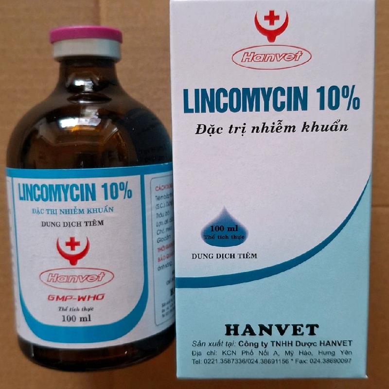 Lincomycin 10% đặc trị nhiễm khuẩn, viêm sưng khớp, viêm phổi, hen suyễn, crd cho gà, lợn, chó, mèo (100ml) 2