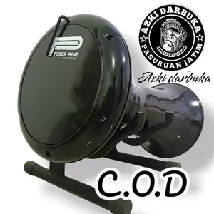 Darbuka 8inc Hitam polos mika power beat tanpa tas+ kunci l