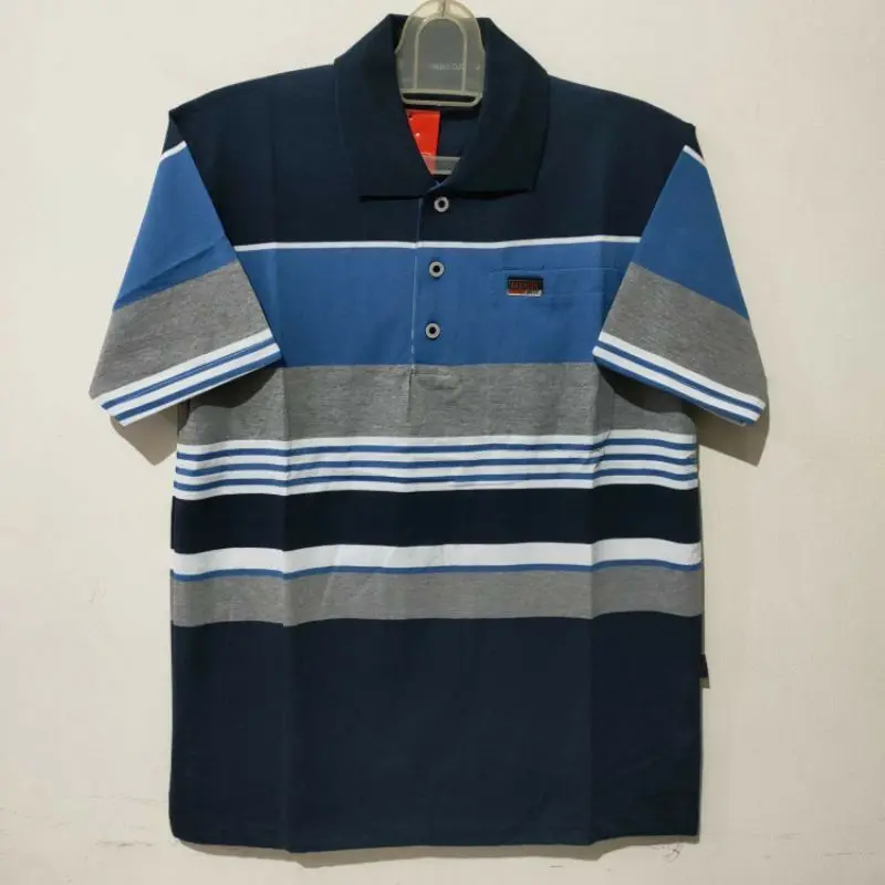kaos kerah salur lengan pendek saku kanan