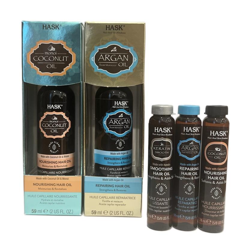 Tinh dầu dưỡng tóc Hask argan keratin coconut 18 và 59ml