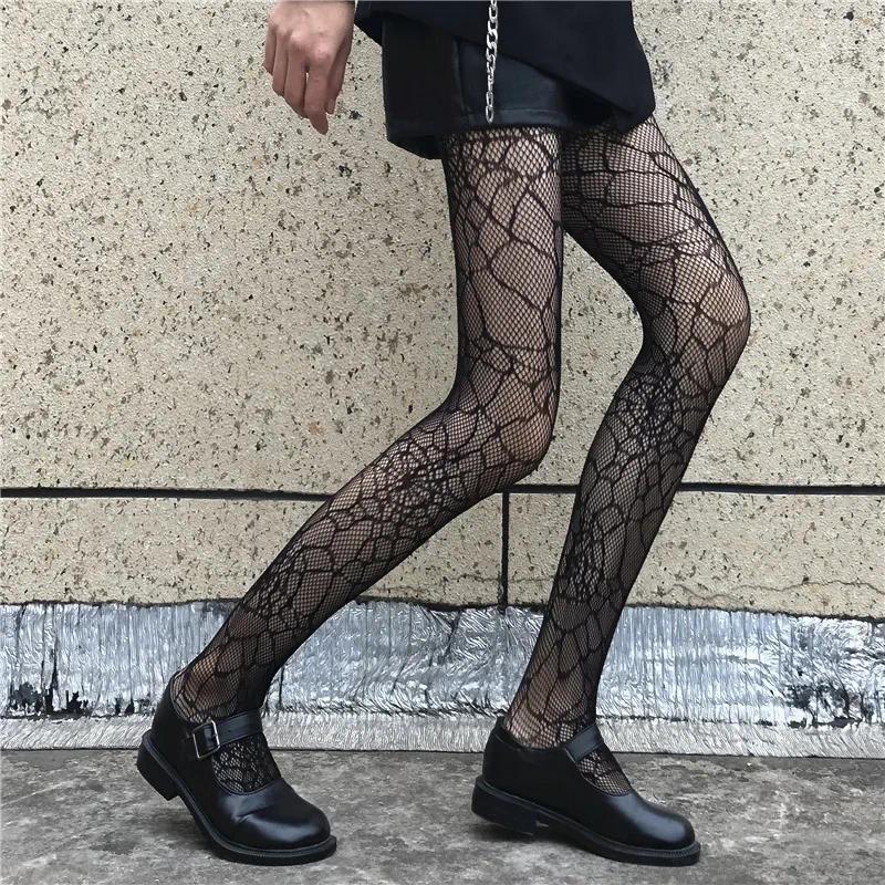 Product Introduction of Tất lưới, phong cách Gothic Lolita, quần tất lưới cho phụ nữ, quần tất lưới, quần tất Y2k, với quần legging họa tiết hoa, đồ lót gợi cảm 34
