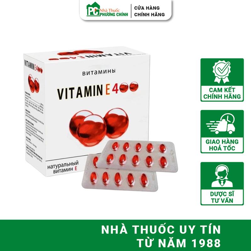 Vitamin E 400 Đỏ USA Pharma - Hỗ Trợ Giảm Lão Hóa Da, Giúp Làm Đẹp Da (Hộp 100 Viên) viên  nang