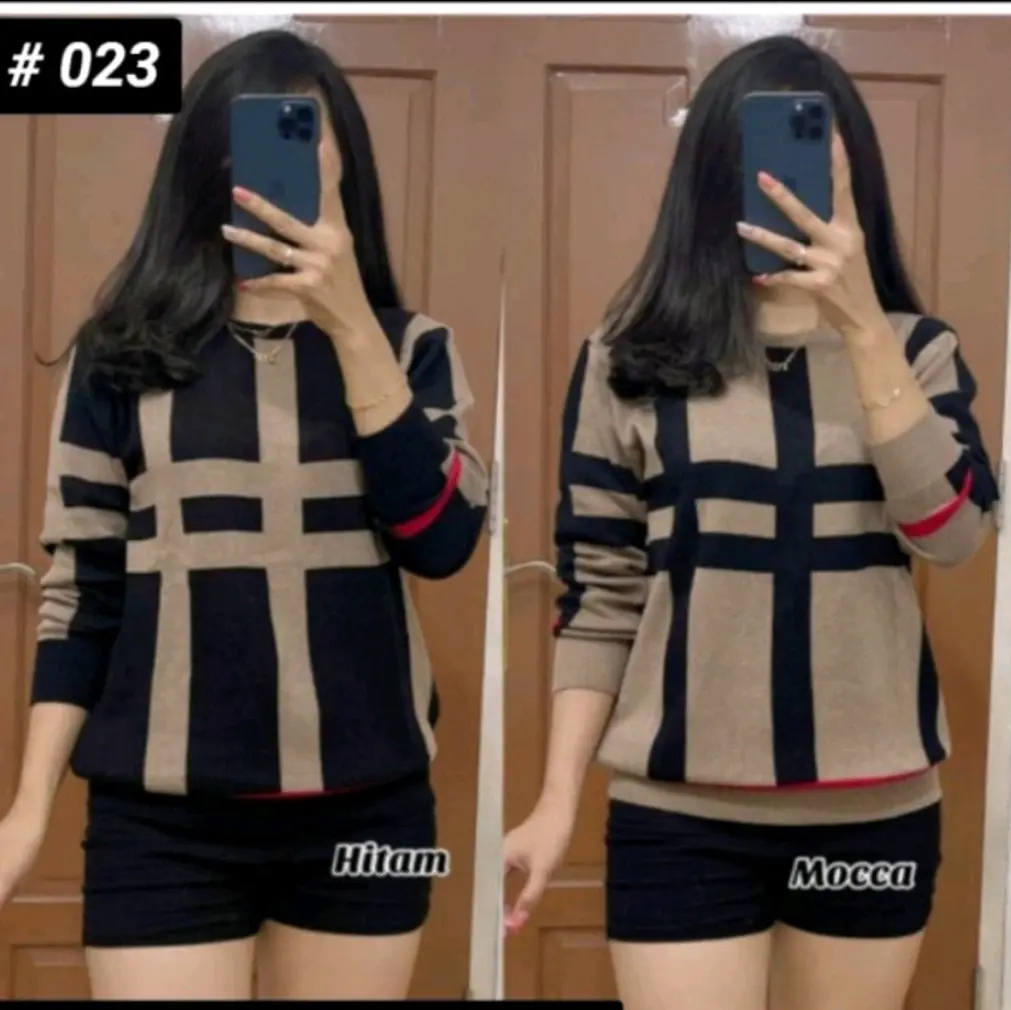 atasan blus baju wanita rajut import