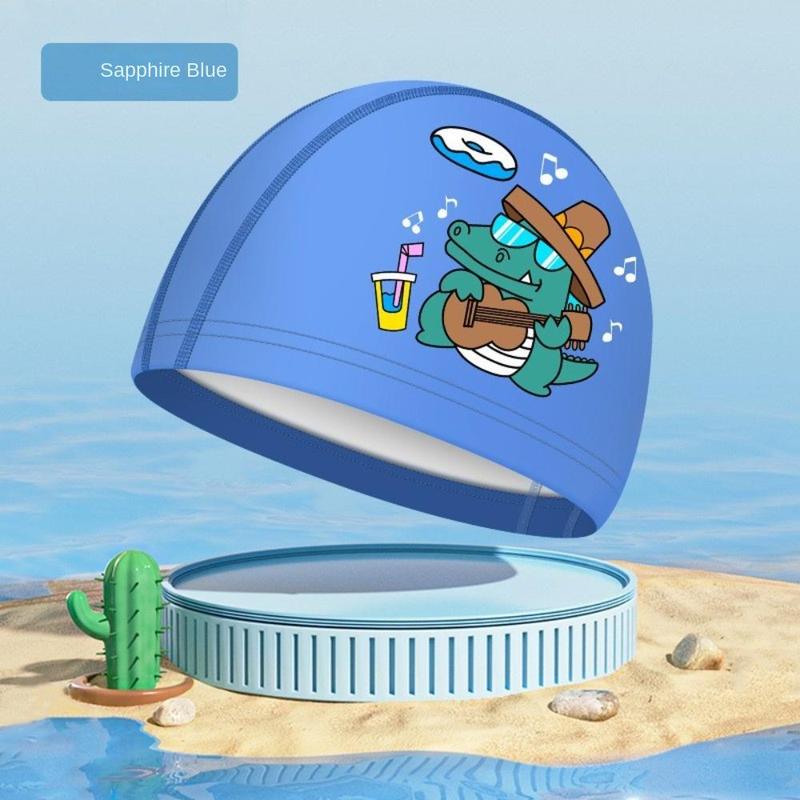 Product Introduction of Sports Accessories PU Coated Swimming Caps Silicone Durable Cartoon Printed Pool Bathing Hats Waterproof Free Size Swimsuit Girls 21