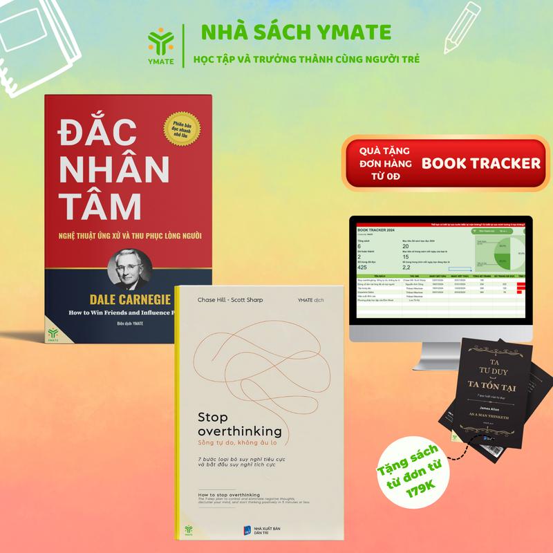 [Combo 2 Cuốn] Sách Đắc Nhân Tâm + Stop Overthinking - Nhà Sách Ymate
