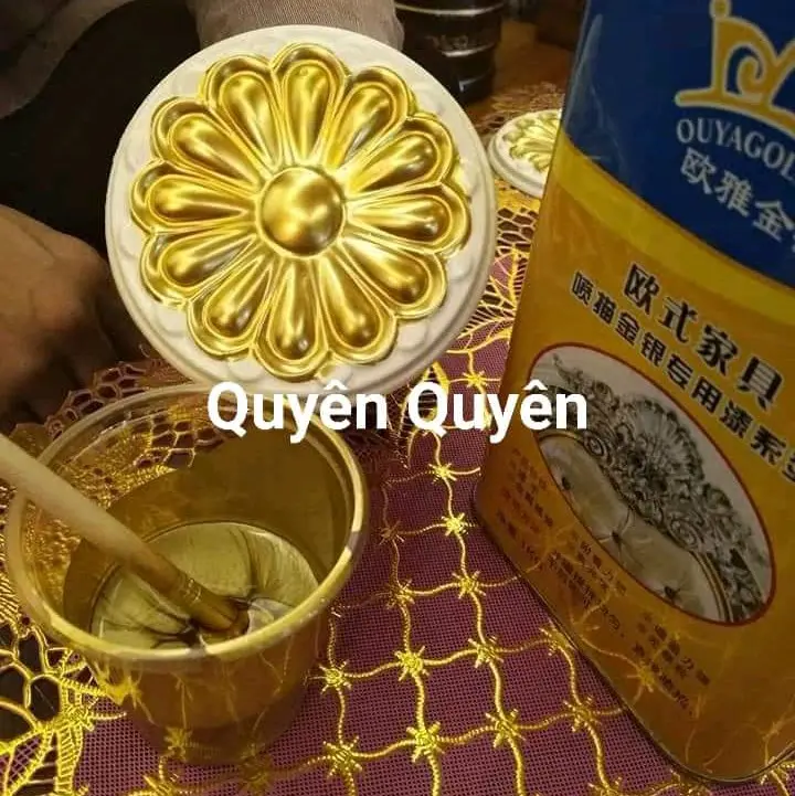 sơn nhũ vàng ánh kim .nhũ vàng 24k_ sơn bóng hệ nước 5