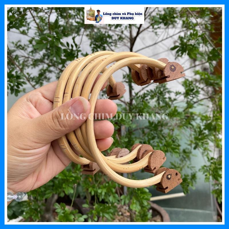 1 CÁI Cầu góc lồng chim chào mào cầu góc trúc chạm gắn tai siêu rẻ dùng được cho các loại lồng 1 cái - phụ kiện Duy Khang