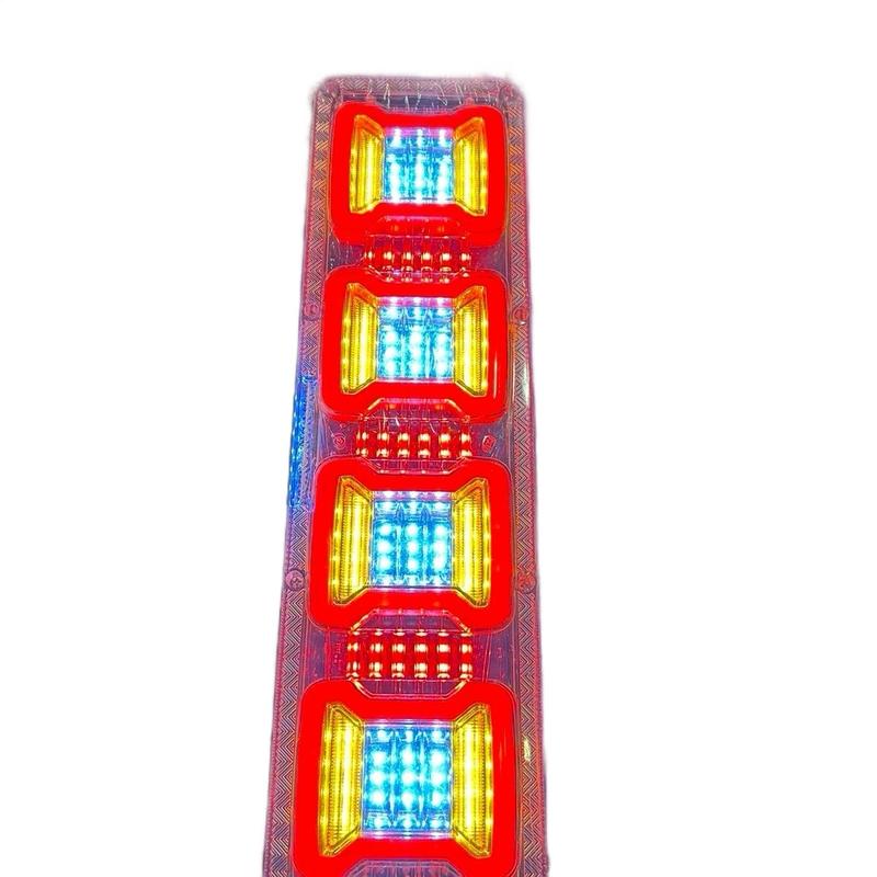 Một cặp 2 cái đèn hậu 46cm nhấp nháy bốn ô vuông dành cho xe tải 12-24V
