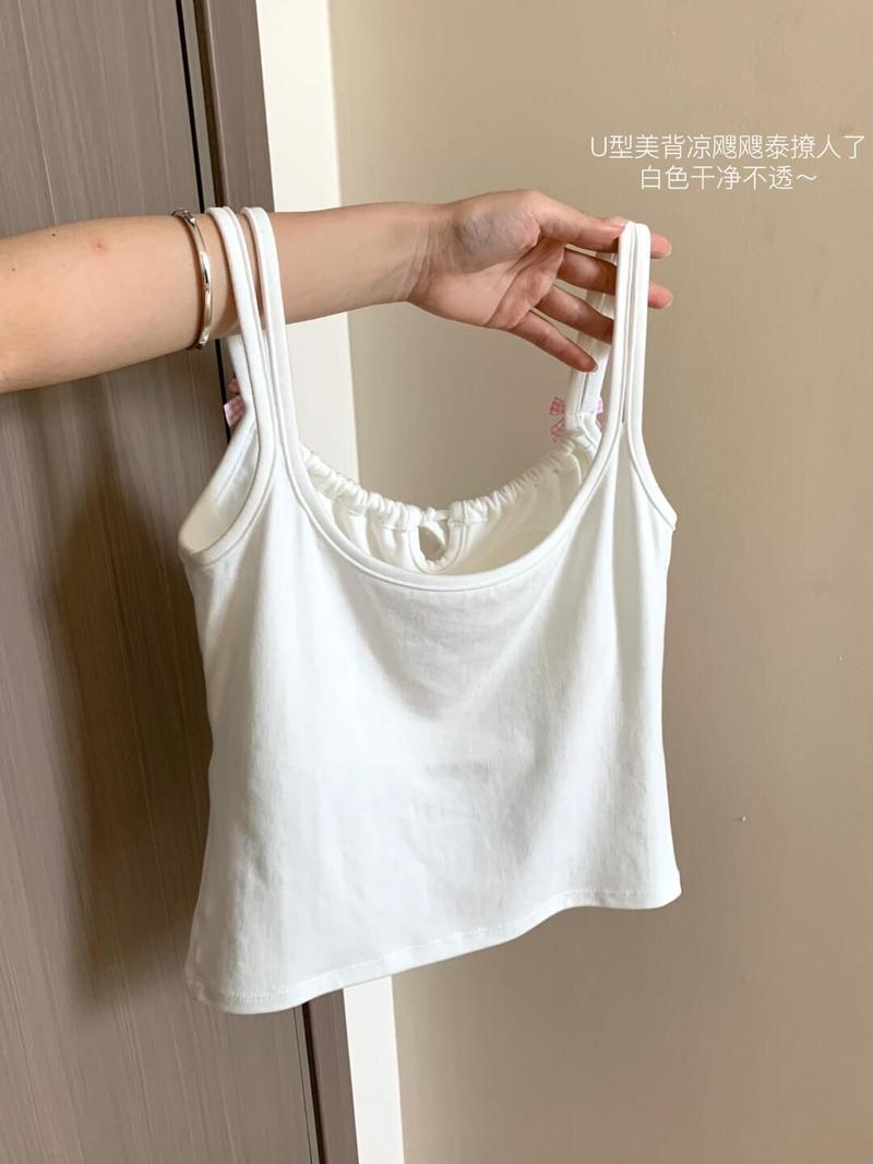 Product Introduction of 2025 [Store Hot Sale] Pure Desire Hot Girl Bowknot Strap Vest for Women with Chest Pads Slim Fit Slimming Inner Wear Outer Wear Sweet Sleeveless Top Summer 8