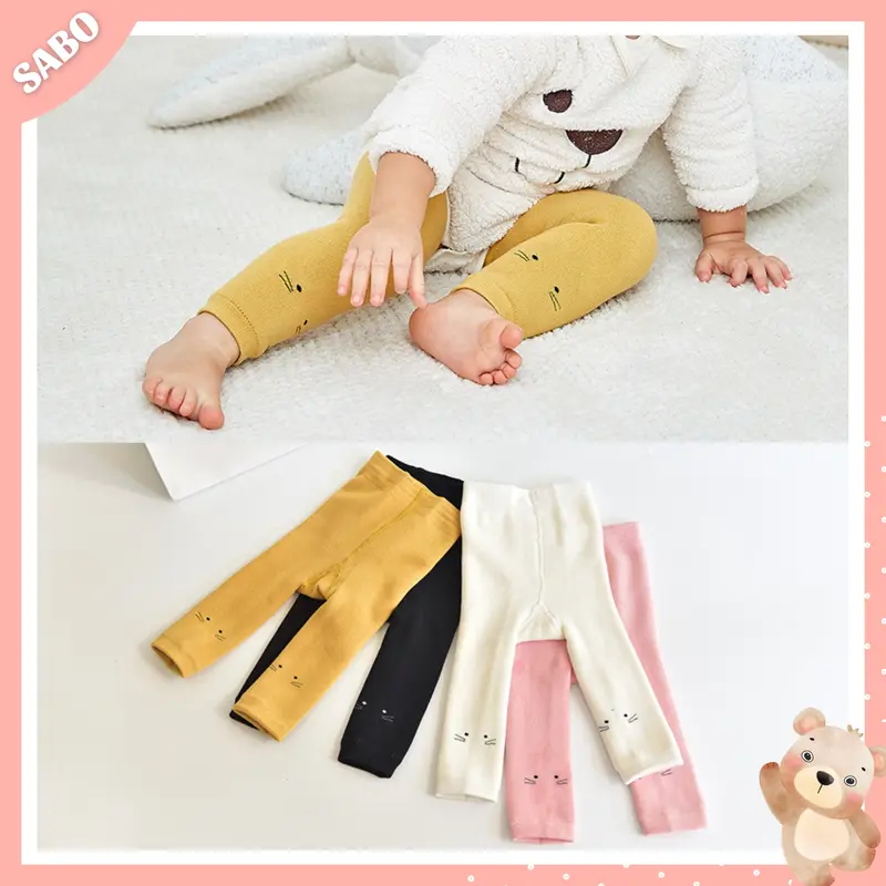 Quần Tất Bé Gái, Quần Legging Len Xù HÌNH MÈO Dày Dặn Ấm Áp Cho Bé - SABOMART 0