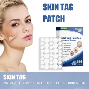 EELHOE Skin Tag Patch Penghilang Kutil Kulit & Tahi Lalat Hitam 144 Patches Minyak Esensial Tea Tree Lidah Buaya Vitamin E Natural Formula Melembutkan Perawatan Tanpa Efek Samping Kering Wajah Extract