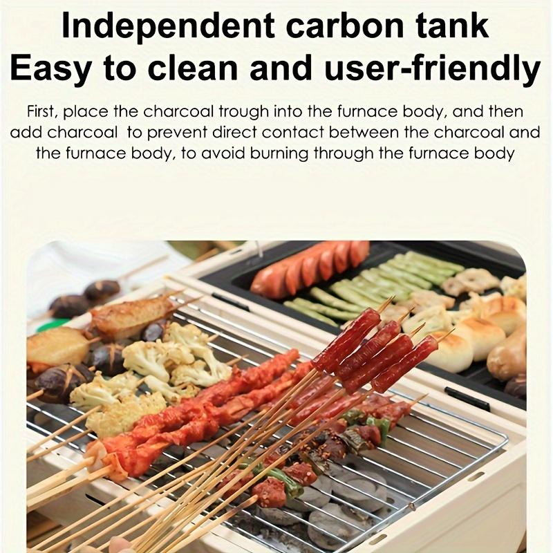 Product Introduction of Outdoor Barbecue Grill Made of Black Wood and Stainless Steel, with Shelves, Suitable for Courtyard, Home and Kitchen, Safe Food Contact, with BBQ Tool Set 8