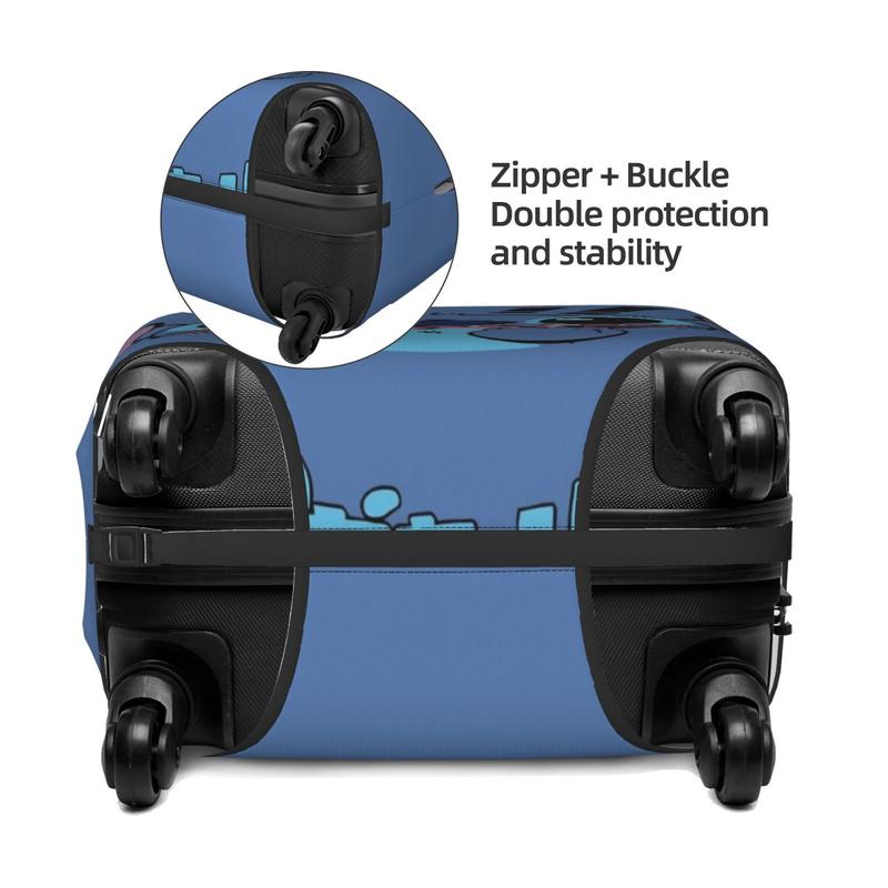 Lilo & Stitch Luggage Cover Blue Waterproof Dustproof Elastic Cover for Luggage Protective Trave Suitcase Cover Anti Scratch Angel 4