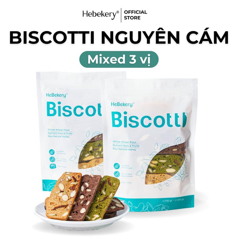 BISCOTTI Bánh Nướng Nguyên Cám Healthy - 500gr - Vani, Choco, Matcha Ăn Vặt Snack Food Thức Ăn biscotti Không Cay