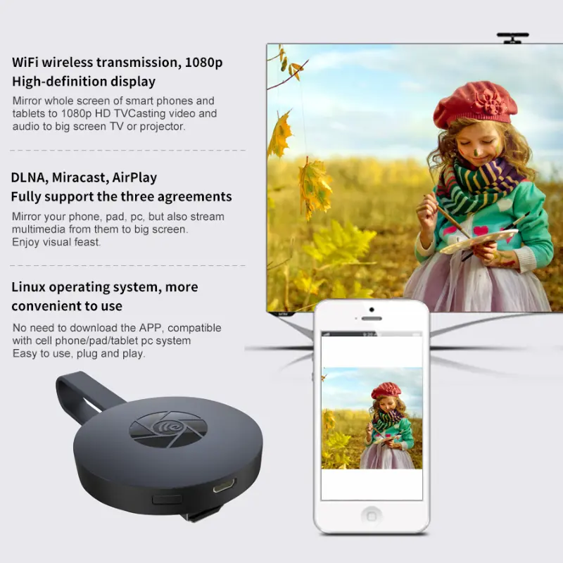 Thiết Bị Màn Hình Chung Không Dây, G2, Điện Thoại Di Động, HDMI HD, Máy Chiếu, Mirascreen HDMI 7