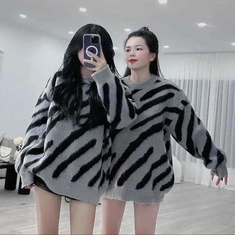 Áo Len Sọc Vằn Nam Nữ Siêu Đẹp Lông Thỏ