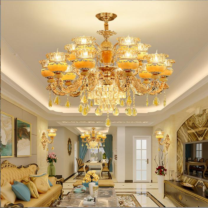 Đèn Chùm 15 Tay Chao Đúc Đáy Pha Lê MS-KIMCO Chao Đúc, Tay Đúc Đường Kính 95cm Trang Trí Phòng Khách, Nhà Hàng, Quán CaFe, Karaoke[ BẢO HÀNH 10 NĂM] 2