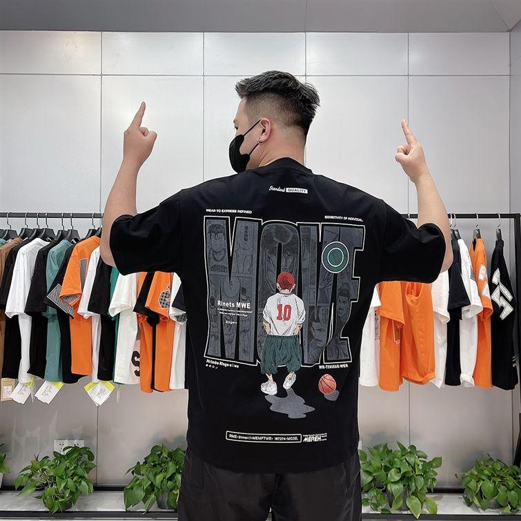 Product Introduction of Áo Thun Slam Dunk, Dành Cho Nam Giới, ngắn Tay Áo, Làm Bằng Cotton Nguyên Chất, Nhân Vật Hoạt Hình Hợp Xu hướng Sakuragi Hanamichi Cặp Đôi Áo Dáng Rộng Vừa Vặn, Quần Áo Nam 13