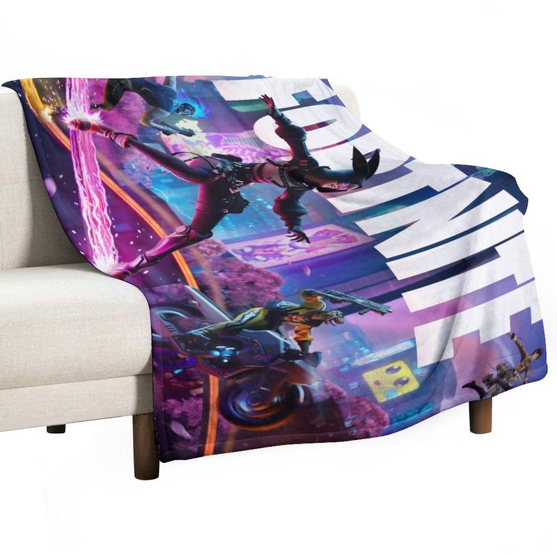 TikTok Shop Fortnite Throw Blanket Anime Ultra for Sofa Living Room Warm Soft For A Good choice Gifts