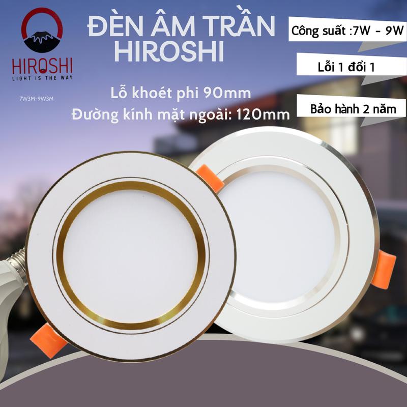 Combo 10-20 đèn âm trần 9w   phi 90 (3 màu, 1 màu) den ledam