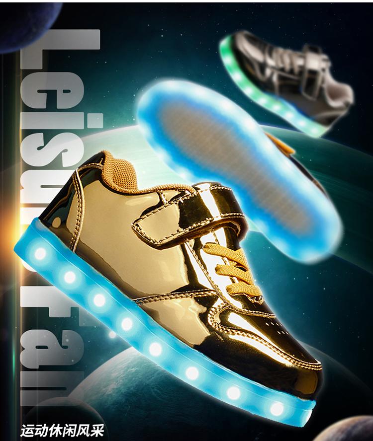 Product Introduction of JINTOHO High Quality Fashion Kids Led Shoes Fashion Waterproof Leather Sneakers Boys Girls Sport Light Shoes 18