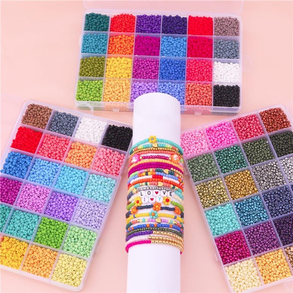 ลูกปัดแก้วเชคเบียร์สีทึบ 2mm/3mm/4mm ลูกปัดสร้อยข้อมือทำมือ DIY ลูกปัดหลวม ลูกปัดเมล็ด