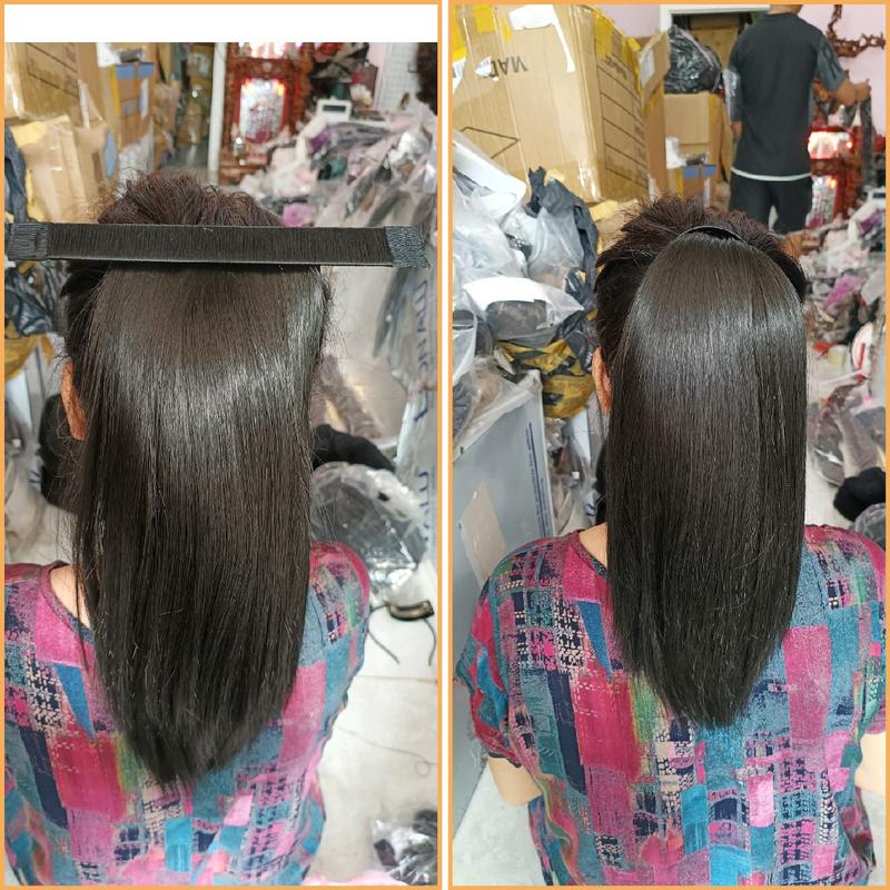Tóc giả cột thanh quấn GIÁ SỈ kiểu tóc thẳng 45_50cm mềm mượt thanh quấn nhẹ nhàng không đau tóc
