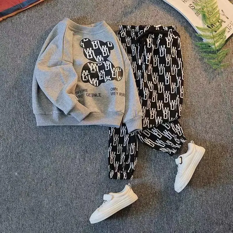 2021 New Spring and Autumn Children's Western Style Suit Boys Baby Sweater Children Teens Tops Girls' Fashion T-shirt