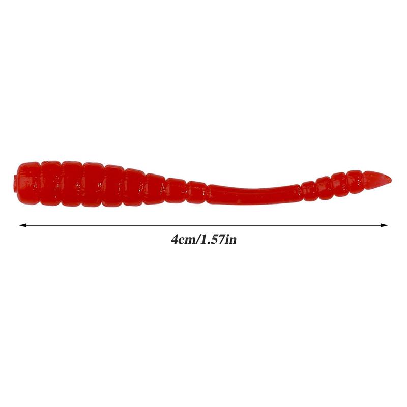 Product Introduction of 50Pcs/Set 4CM/0.4G Soft Worm Lure Realistic Bionic Spiral Maggot Artificial Colorful Worm Bait Freshwater Saltwater Fishing Accessories 0