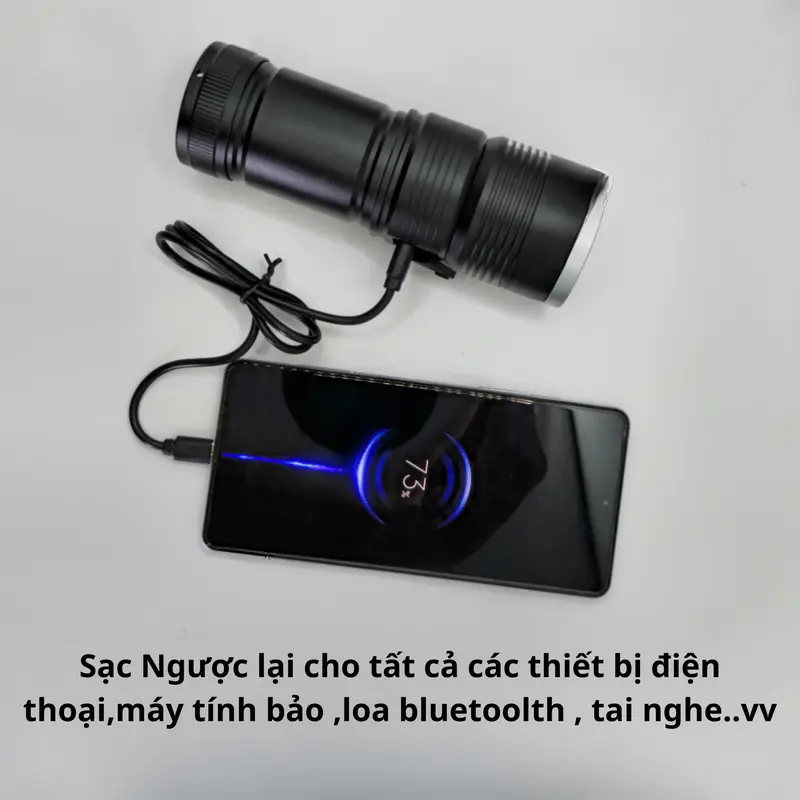 [BH-3 Tháng] Đèn pin cầm tay siêu sáng RAY BOW 1122 chiếu xa 600-1000 mét có ZOOM xa gần chống nước sạc ngược cho điện thoại HP-027 đèn  pin 6
