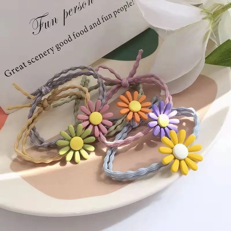 Korean Sun Flower Hair Tie Elegant Little Daisy Hair Tie Women's Almighty Hair Tie