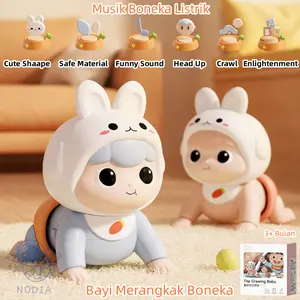 NODIA Mainan Bayi Merangkak boneka merangkak Mainan Bayi crawling doll Robot Jalan Perayap Musik Boneka listrik Cocok untuk 3+ bulan