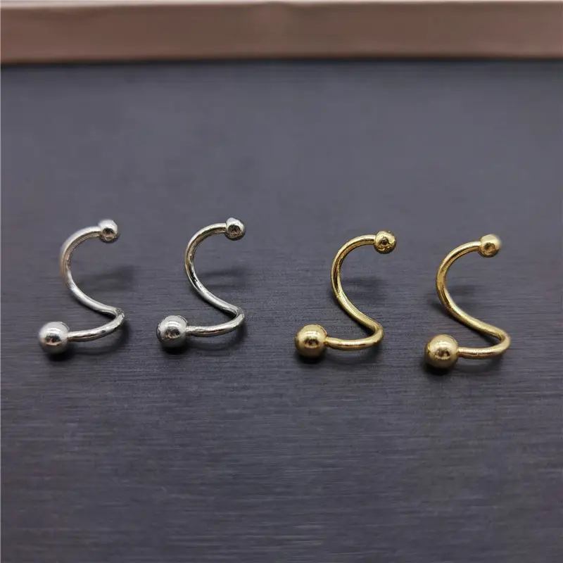 【Sktlz Barang akan dikirim dalam 24 jam】Anting musim semi sederhana wanita Retro Hong Kong Style ceruk pribadi anting spiral lapisan ganda anting 2