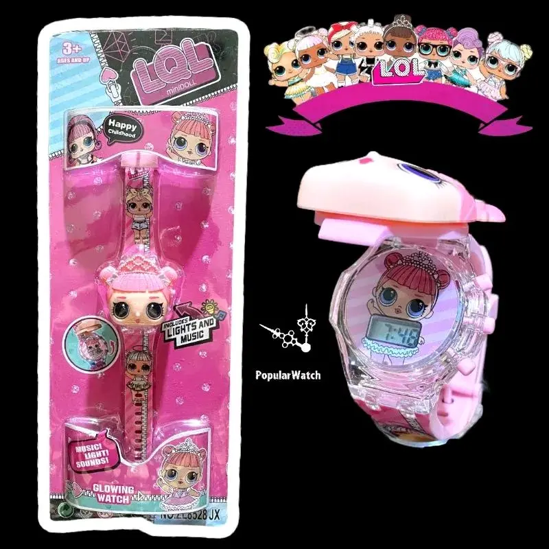 jam tangan anak perempuan Lampu & MUSIK karakter kartun LOL 0