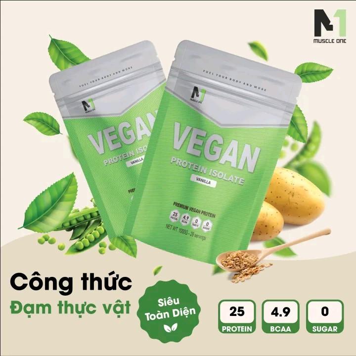 Whey Vegan Protein Isolate - Bột Thực Vật Hỗ Trợ Bổ Sung Thể Hình Muscle One Túi 1kg - Chính Hãng