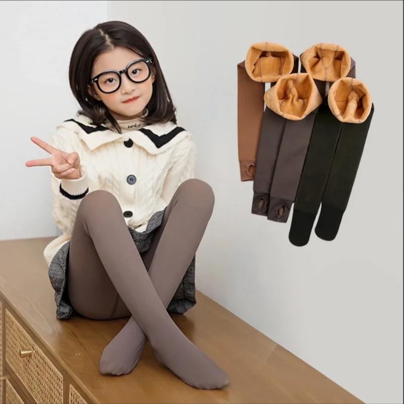 (3-12 tuổi) Quần tất 3D lót lông mịn dày dặn ấm  loại dẫm gót và cả bàn  chất đẹp cho bé gái từ3-12 tuổi