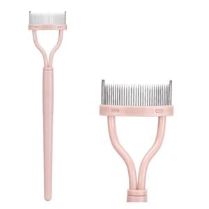 Peine portátil para pestañas, plegable y semicurvo de acero inoxidable, herramientas profesionales de maquillaje para mujeres