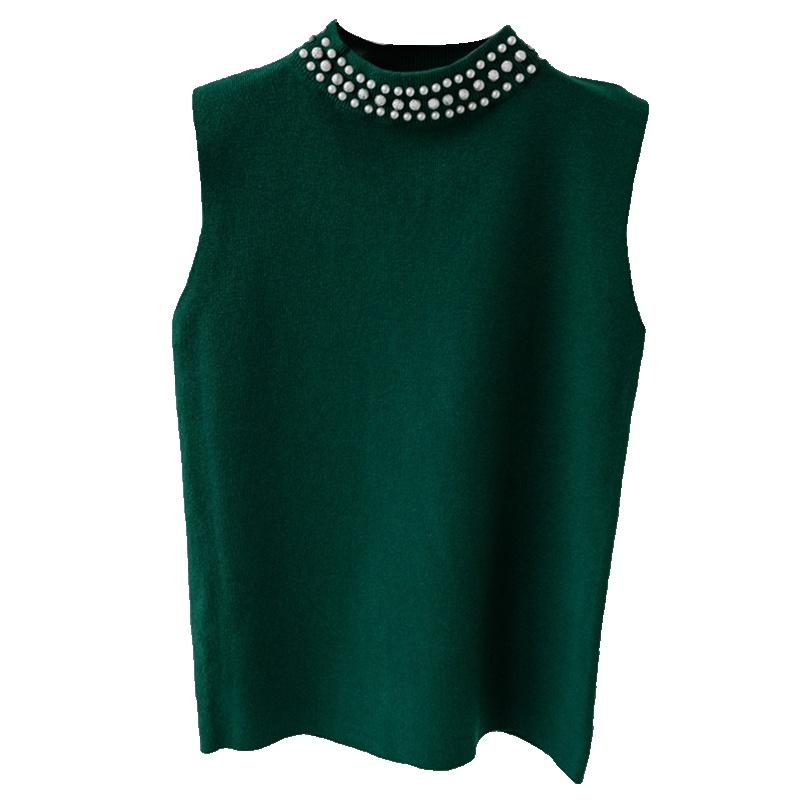 Áo Ba Lỗ Dệt Kim, Dành Cho Nữ, Đính Đá, Không Tay, Áo Thun Dệt Kim, Áo Vest 8