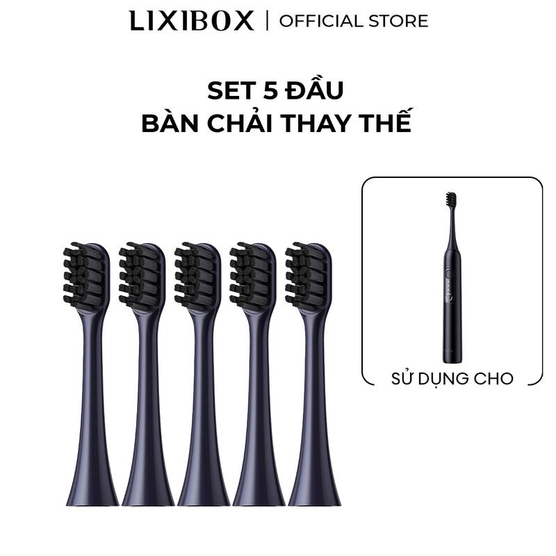 Bộ 5 Đầu Bàn Chải Điện Thay Thế Halio Sonic Lite Replacement Brush Heads - Ocean Blue Lixibox banchai  dien