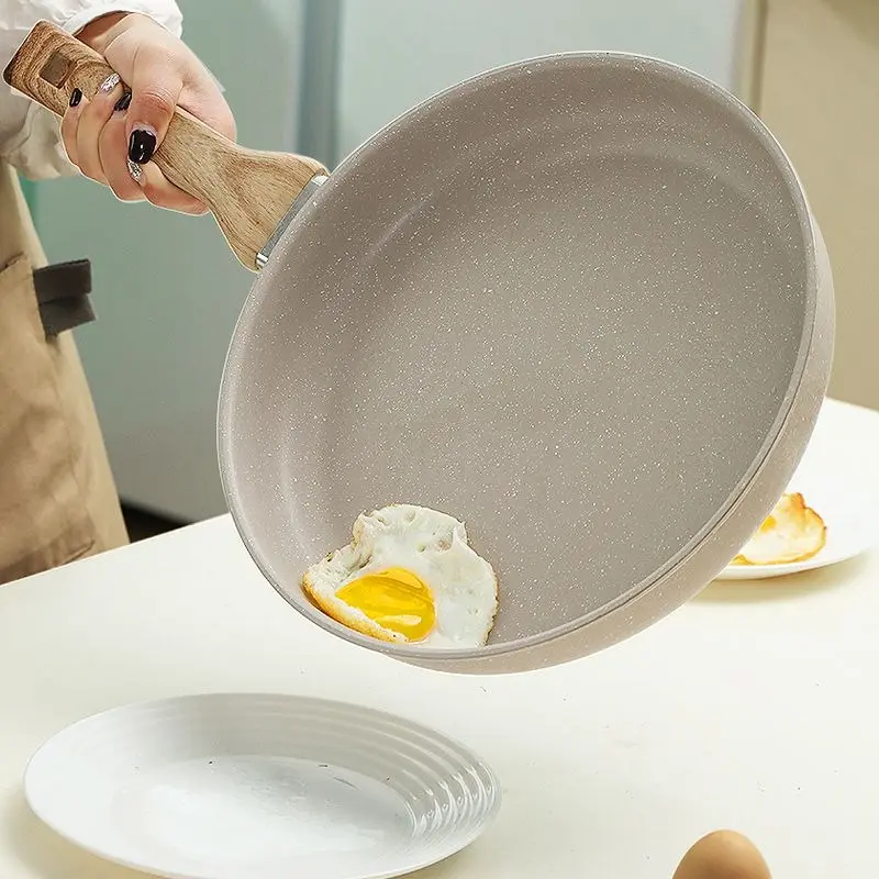 [Ready stock] Household frying pan steak frying pan multi-function pancake frying pan medical stone non-stick pan induction cooker gas stove universal 3