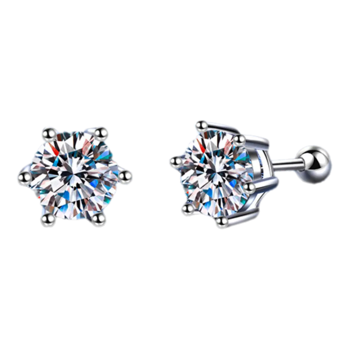 E063 Classic Six-Claw with Screws Moissanite: Six-Claw Tianya, Screw Matching Rhyme, Diamond Rhyme All-Match, Shaping Multi-Style Fashion Jewelry Accessories# Multi-Style Jewelry diamond  stone tsavorite p ဘယက်  ဆွဲကြိုး925 mo atta  jewelry  silver  925