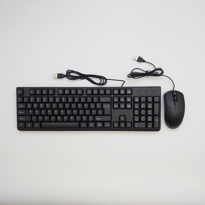 Combo Bộ Phím Chuột Văn Phòng Có Dây Chuẩn Cắm Usb, Màu Đen, Kiểu Dáng Đẹp, Bền, Giá Siêu Rẻ