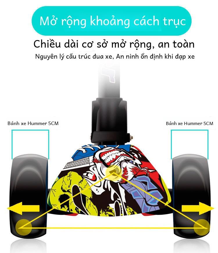 Product Introduction of Xe Tay Ga Trẻ Em, Đồ Chơi Ngoài Trời, Thích Hợp Cho Trẻ Em Từ 2-12 Tuổi, Có Thể Điều Chỉnh, Đèn Lung Linh, Bàn Đạp Có Thể Gập Lại Xe Xoắn 3